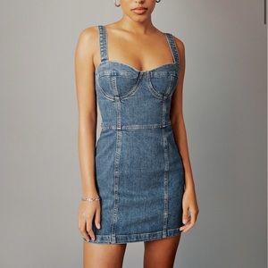 Reformation Nikki Bustier Denim Mini Dress
